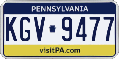 PA license plate KGV9477