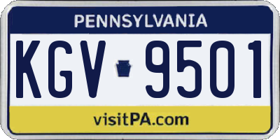 PA license plate KGV9501