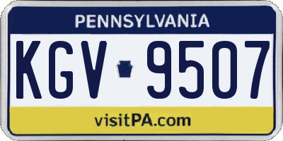 PA license plate KGV9507