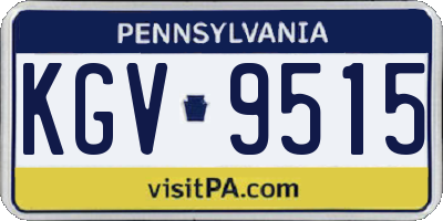 PA license plate KGV9515