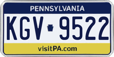 PA license plate KGV9522