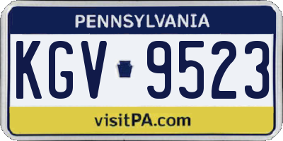 PA license plate KGV9523