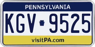 PA license plate KGV9525