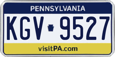 PA license plate KGV9527