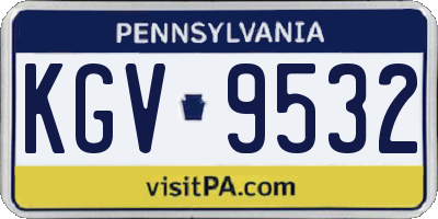PA license plate KGV9532
