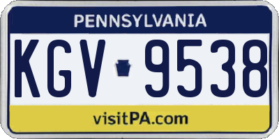 PA license plate KGV9538