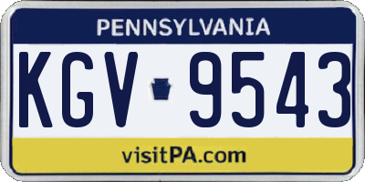 PA license plate KGV9543