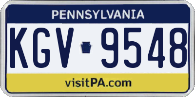 PA license plate KGV9548