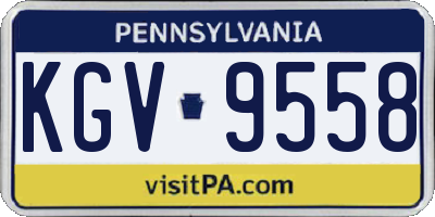 PA license plate KGV9558