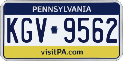 PA license plate KGV9562