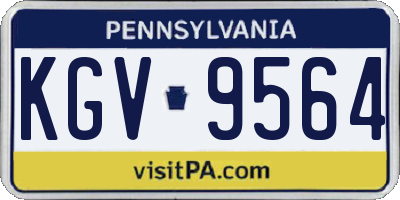 PA license plate KGV9564