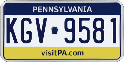 PA license plate KGV9581