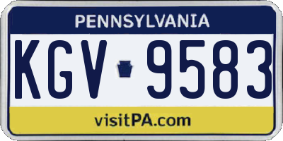 PA license plate KGV9583