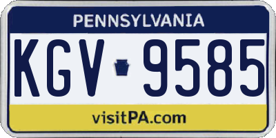 PA license plate KGV9585