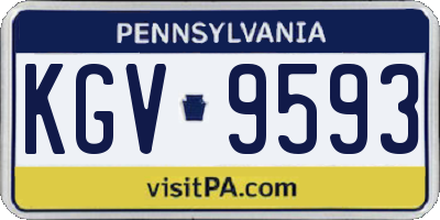 PA license plate KGV9593