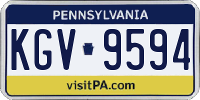 PA license plate KGV9594