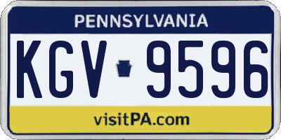 PA license plate KGV9596