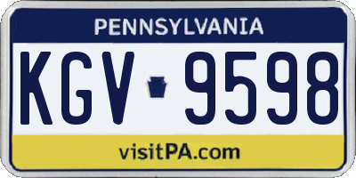 PA license plate KGV9598