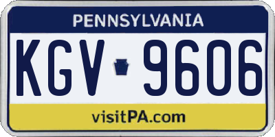 PA license plate KGV9606