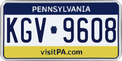 PA license plate KGV9608