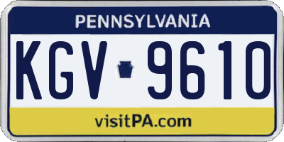 PA license plate KGV9610