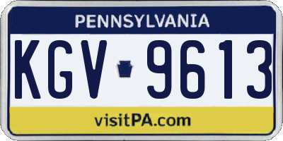 PA license plate KGV9613