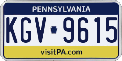PA license plate KGV9615