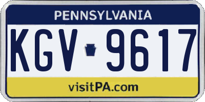 PA license plate KGV9617