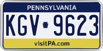 PA license plate KGV9623