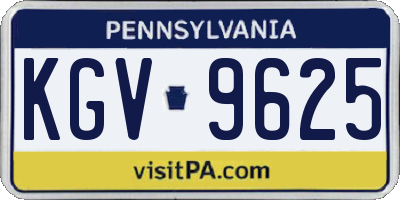 PA license plate KGV9625