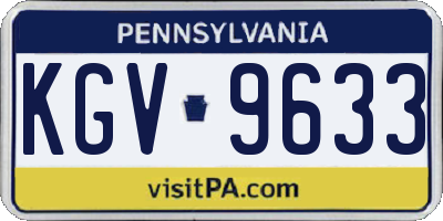 PA license plate KGV9633