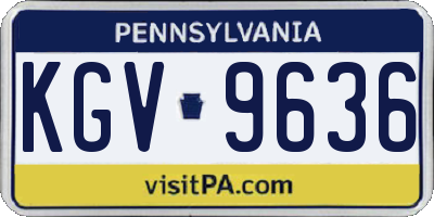 PA license plate KGV9636