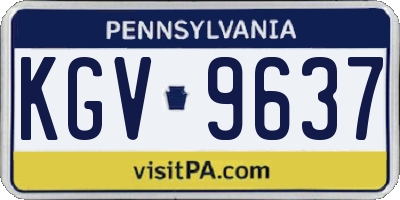 PA license plate KGV9637