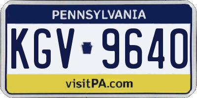 PA license plate KGV9640
