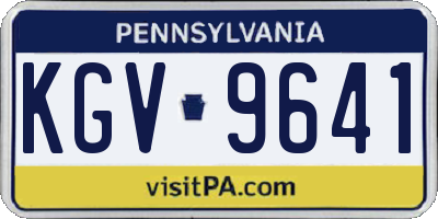 PA license plate KGV9641