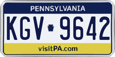 PA license plate KGV9642