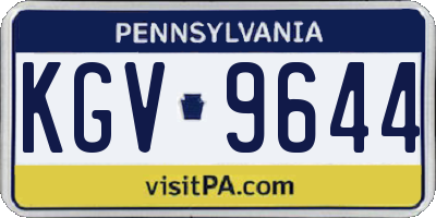PA license plate KGV9644