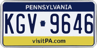 PA license plate KGV9646