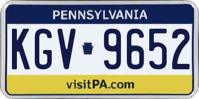 PA license plate KGV9652