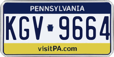 PA license plate KGV9664