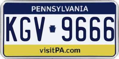 PA license plate KGV9666