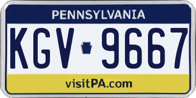 PA license plate KGV9667