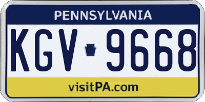 PA license plate KGV9668