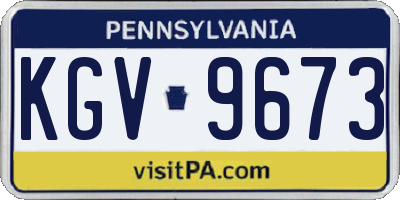 PA license plate KGV9673