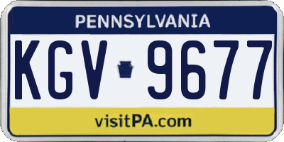 PA license plate KGV9677