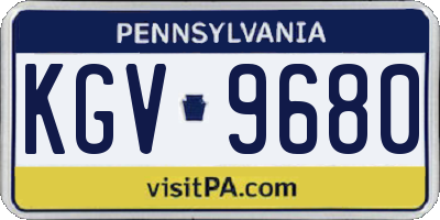 PA license plate KGV9680