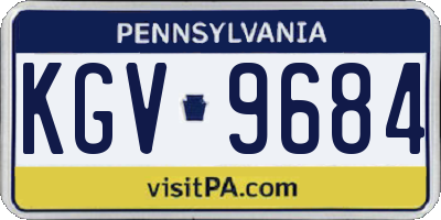 PA license plate KGV9684
