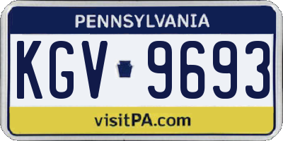 PA license plate KGV9693