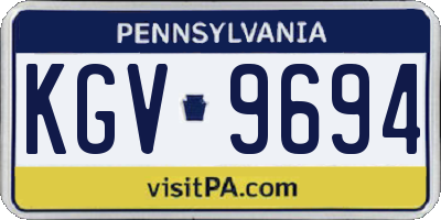 PA license plate KGV9694
