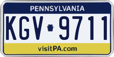PA license plate KGV9711